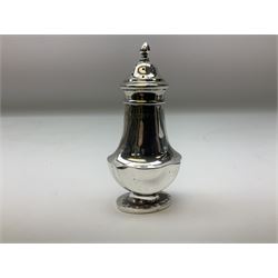 1930's silver pepper, hallmarked Birmingham 1933, H10cm, approximate weight 43 grams