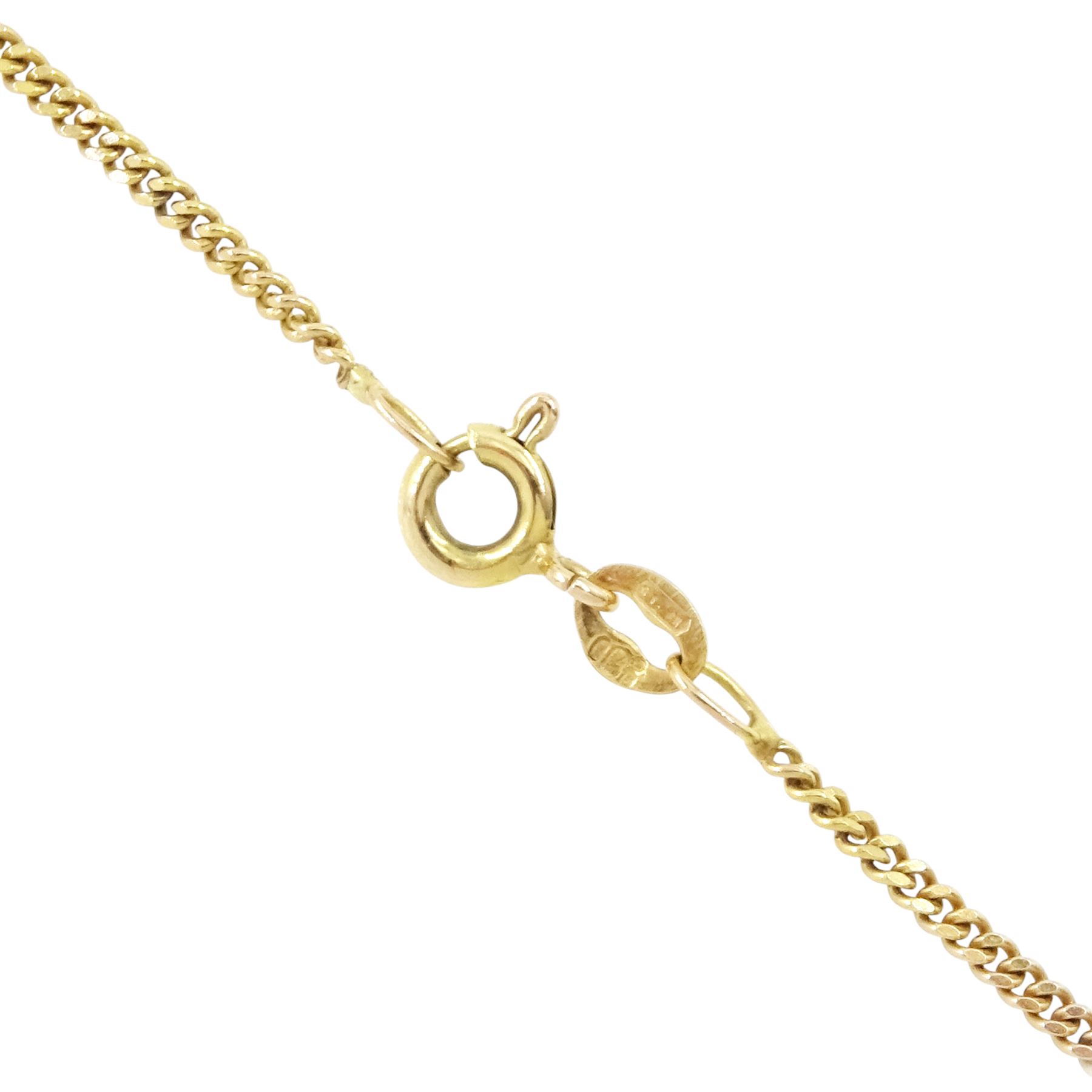 9ct gold horseshoe pendant necklace, hallmarked