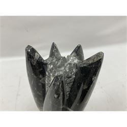 Orthoceras fossil tower, age: Devonian period, location: Morocco, H33cm
