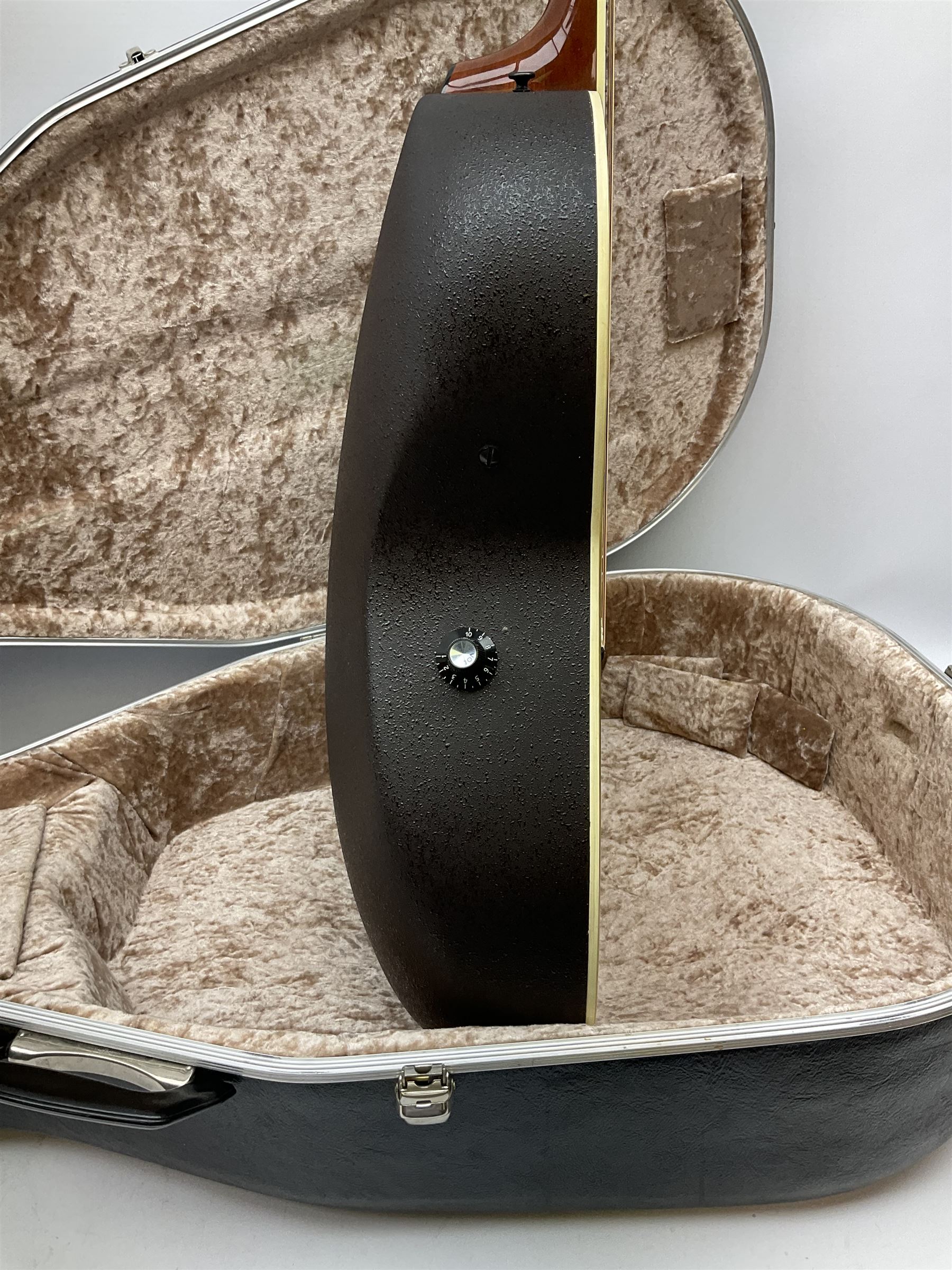 Ovation Ultra Series Model No.1512 electro acoustic guitar, 1980s/90s with textured black bowl back, natural spruce top and mahogany neck, serial no.232916 L104cm; in Hiscox Liteflite case with GuitarKes Workshop set-up and service certificate date October 2021
