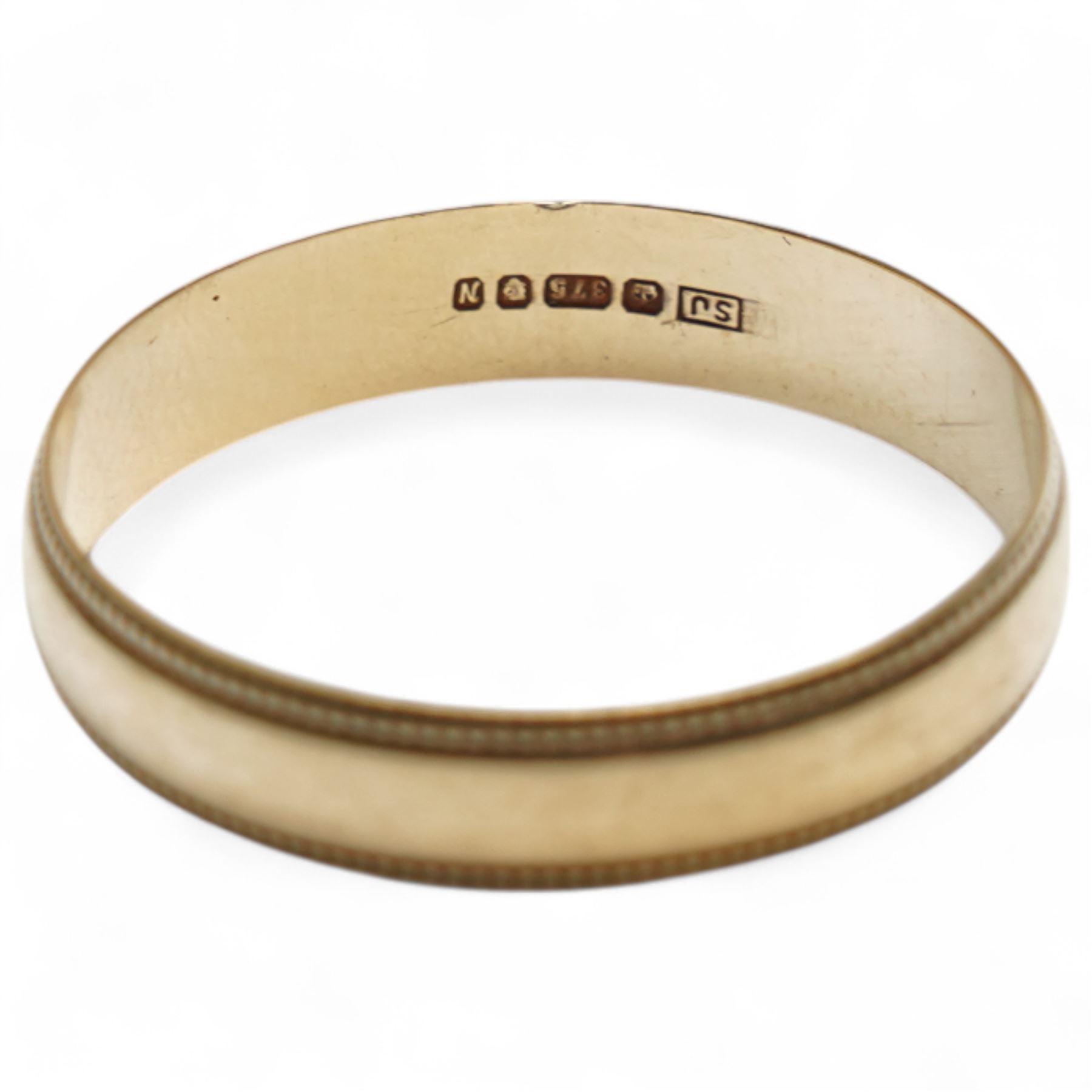 Two 9ct gold wedding bands, hallmarked