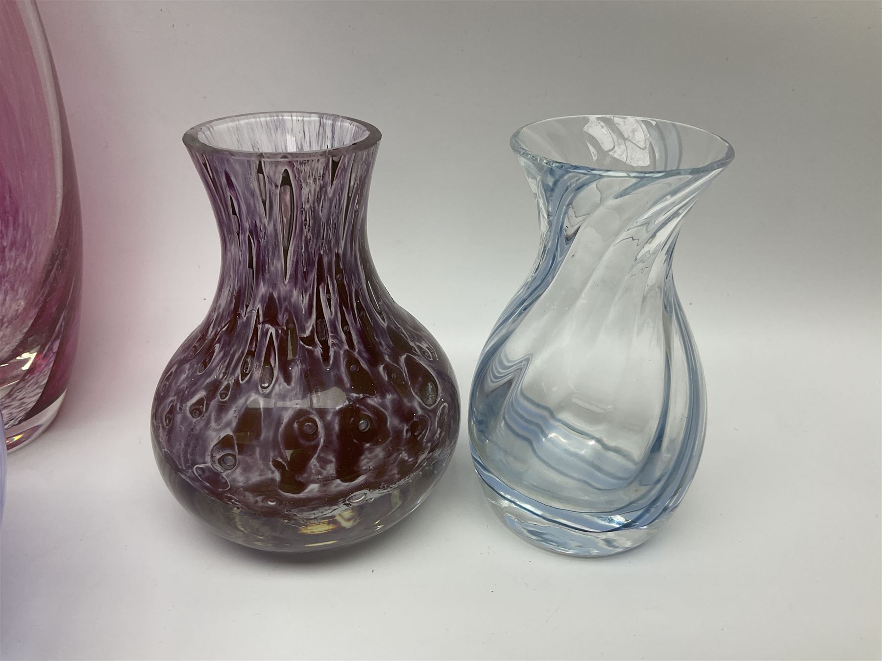 Collection of Caithness glass vases and dishes, to include mottled and swirl designs,  largest 20cm (23)