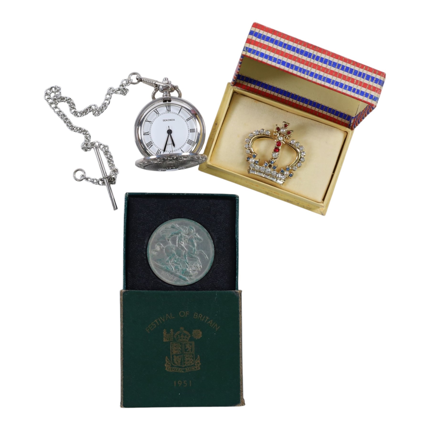 Collection of costume jewellery, including brooches and beaded necklaces, together with wristwatches including Vivela, Accurist and Delma examples, Ingersoll Triumph pocket watch etc