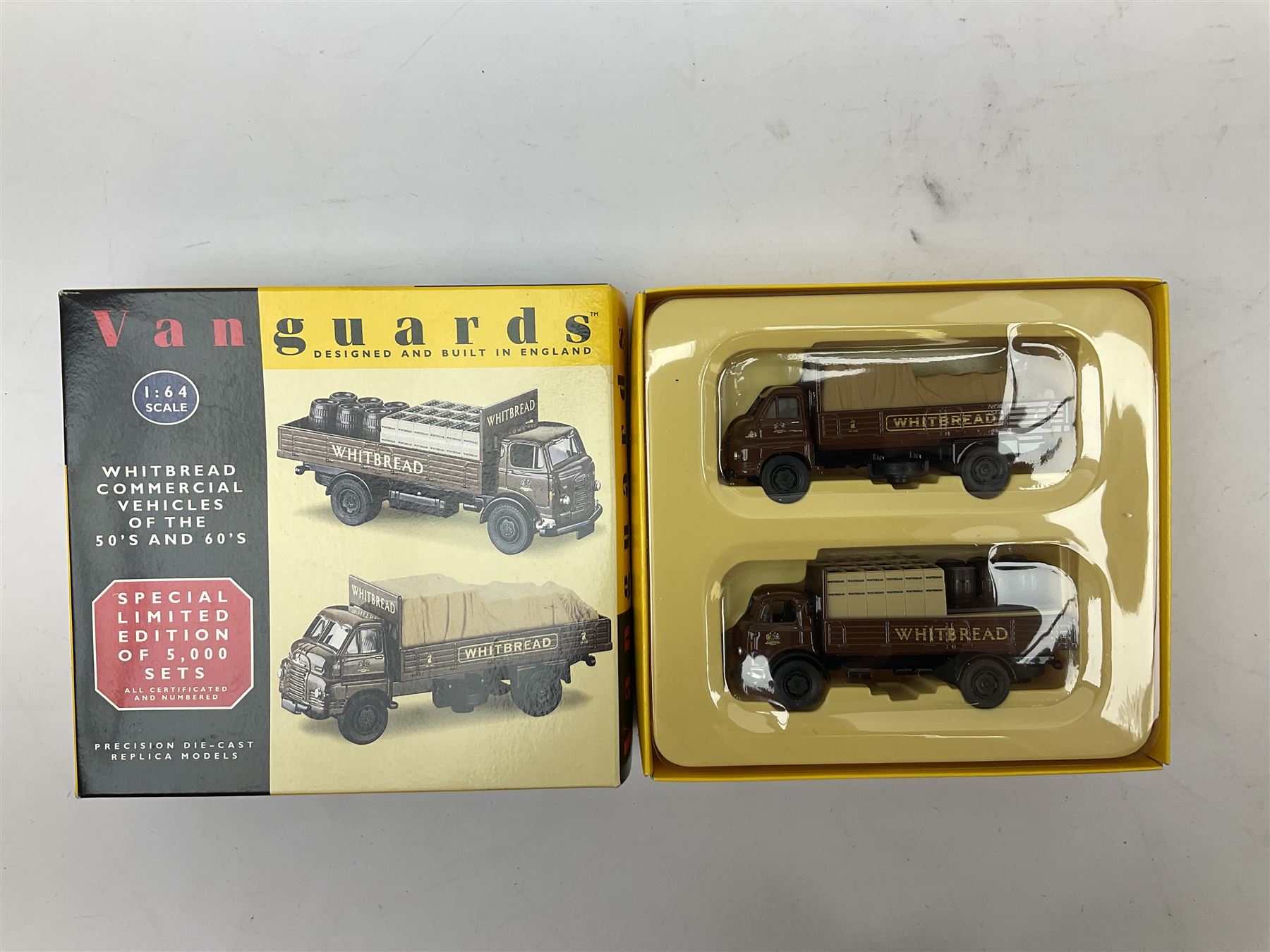 Fourteen Lledo Vanguards die-cast models including limited edition two-vehicle set, commercial vehicles, cars, police car etc (some limited editions); all boxed (14)
