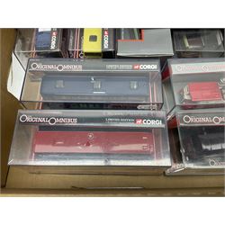 Corgi The Original Omnibus Company/Bus Operators in Britain - seventeen die-cast models of buses and coaches, predominantly limited edition; all in perspex display cases (17)