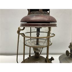 Tilley oil lamp with glass shade, together with a Super Aladdin lamp etc, Tilley lamp H33cm (5)