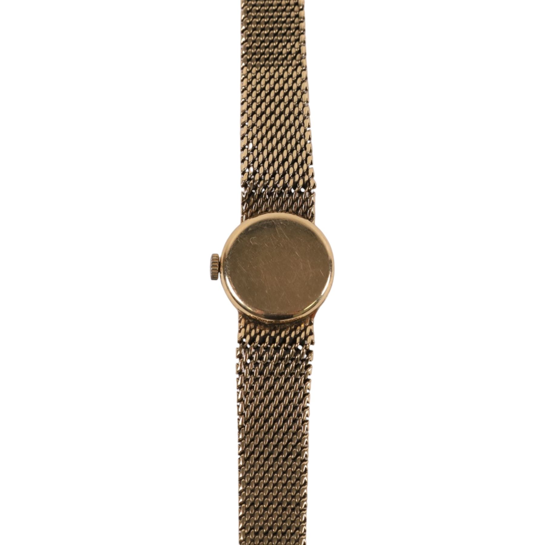 Certina ladies 9ct gold manual wind wristwatch, on integral 9ct gold bracelet, London 1966