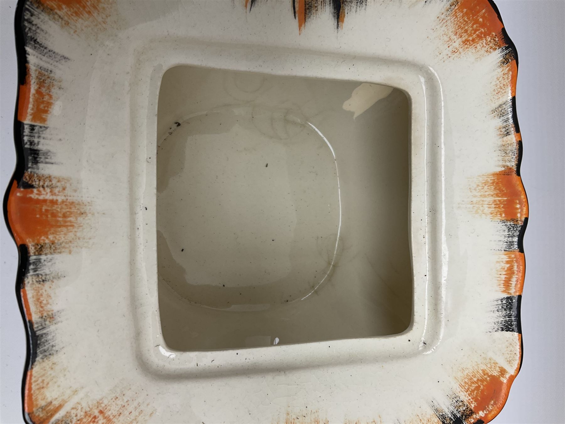 Two Royal Crown Derby pattern Imari soup bowls, pattern 2451, Belleek Fermanagh Ireland four piece set in green shamrock pattern, Royal Doulton small lady figure, Marie HN1370, large Wedgwood fruit bowl, Sylvac jardiniere in autumn leaves pattern, five pieces Co-operative Society commemorative ceramics, with selection of other ceramics. 