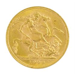King George V 1923 gold full sovereign coin, Perth mint