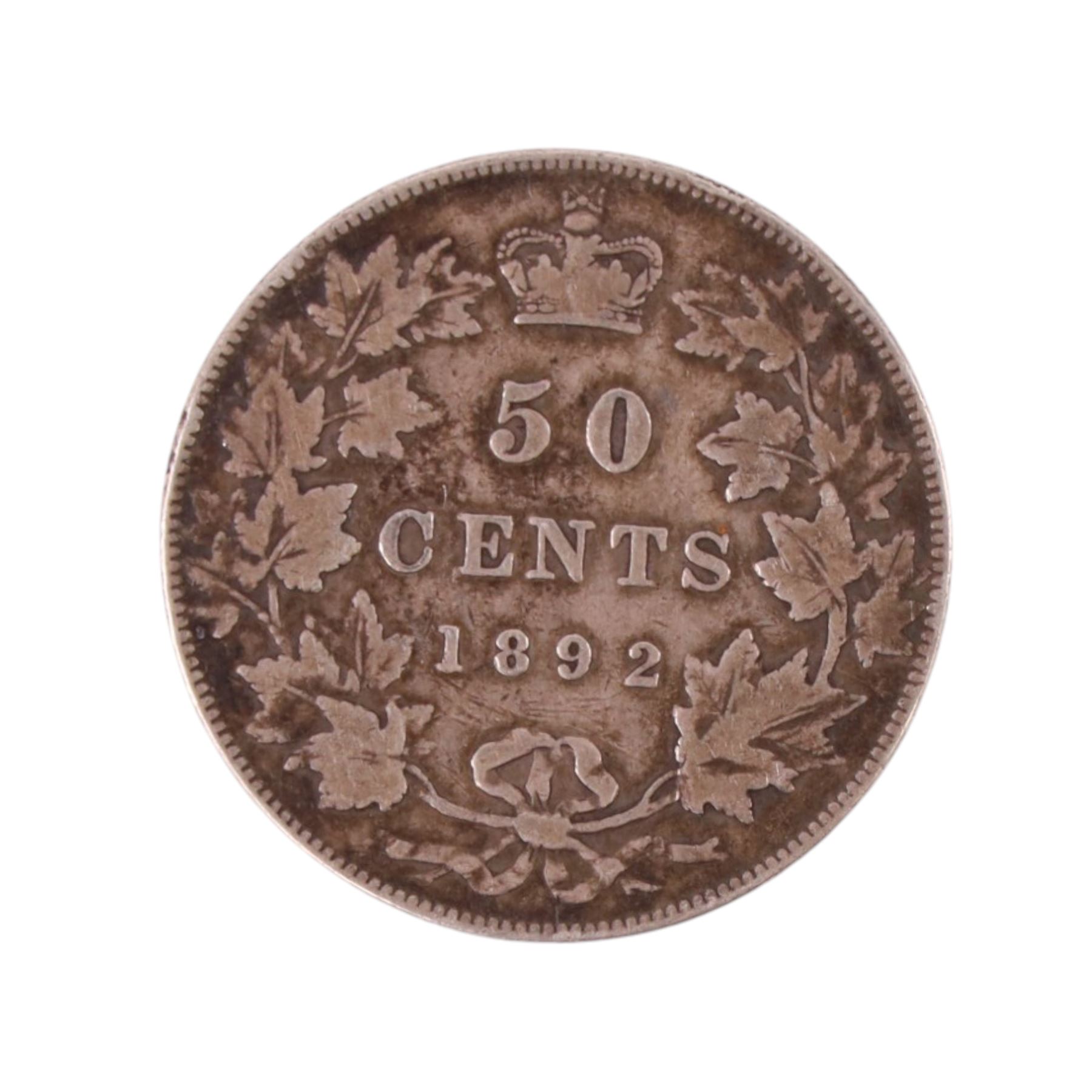 Canada Queen Victoria 1892 silver fifty cents coin