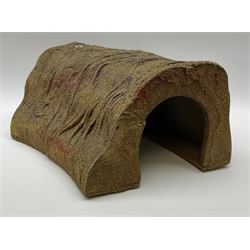 Hornby '0' gauge - layout accessories comprising PR1/PL1 Points, CR1 Right Angle Crossing and CA2 Acute Angle Crossing, all boxed; tin-plate signal box; tin-plate level crossing; textured wooden tunnel, possibly pre-WW2; and quantity of track, some boxed; together with '00' gauge tin-plate station