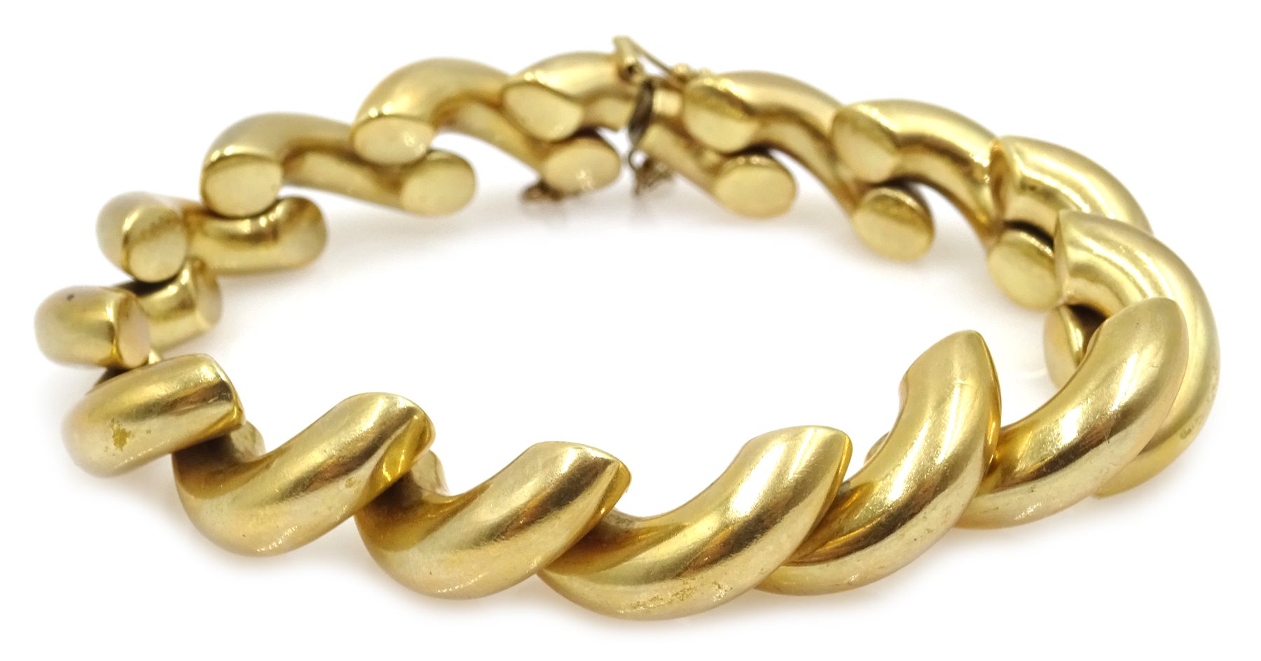 Gold half hoop bracelet stamped 14kt, 24.4gm Jewellery, Watches & Silver