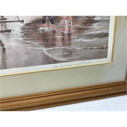 After Henry Scott: 'The Great Race from China to London' colour print together with large print diagram of a trawler, two other marine prints and a print of a WWII Halifax unit max 68cm x 108cm (5)