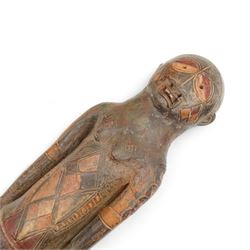  Family group of three terracotta Kouyou figures, Democratic Republic of the Congo representing father, mother and child, tallest 57cm