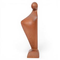 Simon Randers for Randers, teak sculpture of an abstract figure, H43cm 