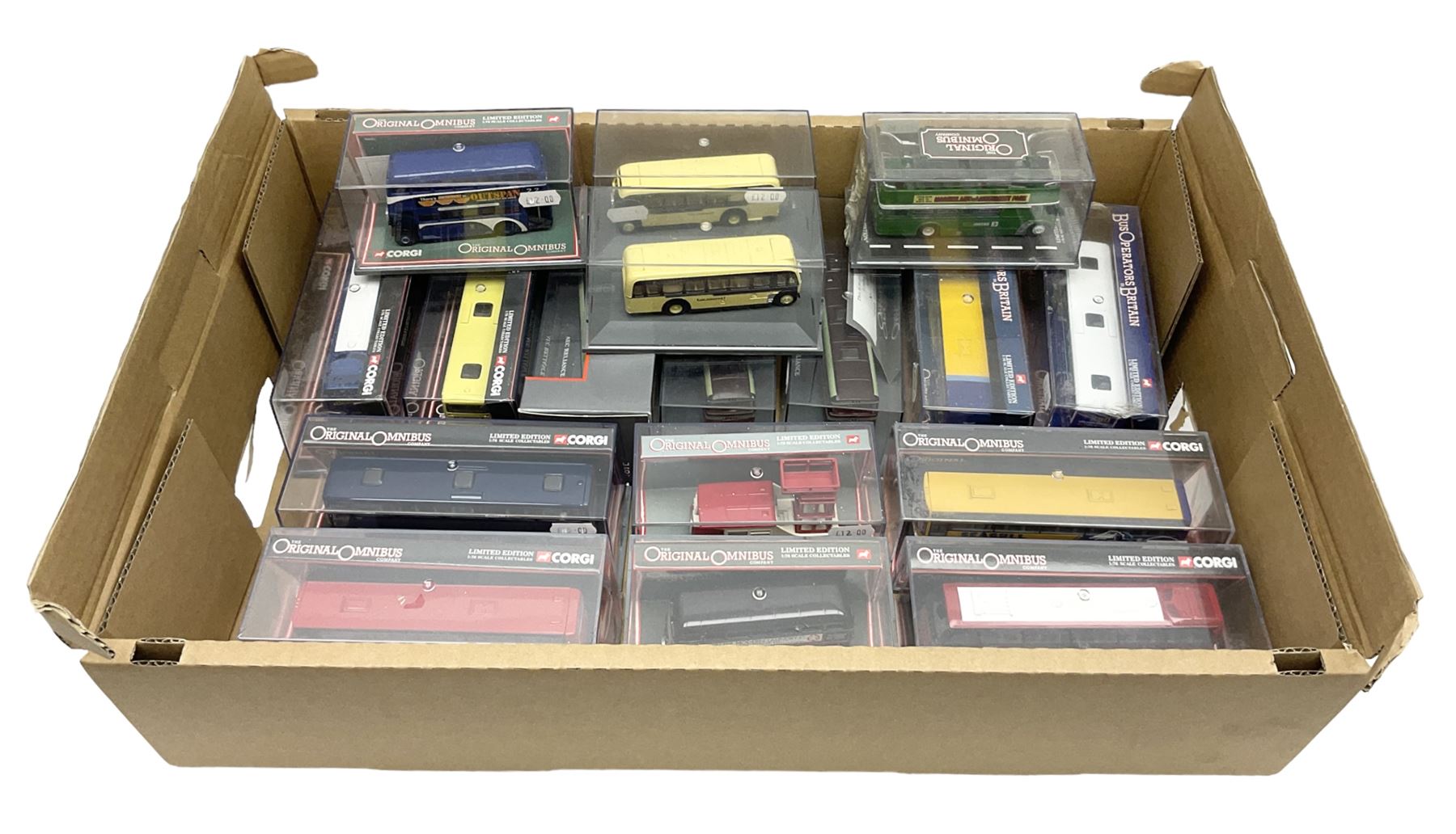 Corgi The Original Omnibus Company/Bus Operators in Britain - seventeen die-cast models of buses and coaches, predominantly limited edition; all in perspex display cases (17)