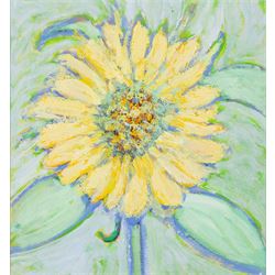 Ian Seymour Wells (British 1937-): Sunflower, oil on board unsigned, attributed and dated ...