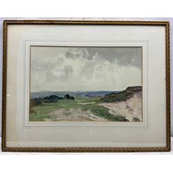 John Sanderson Wells (British 1872-1955): Upland Landscape, watercolour signed 32cm x 46cm
