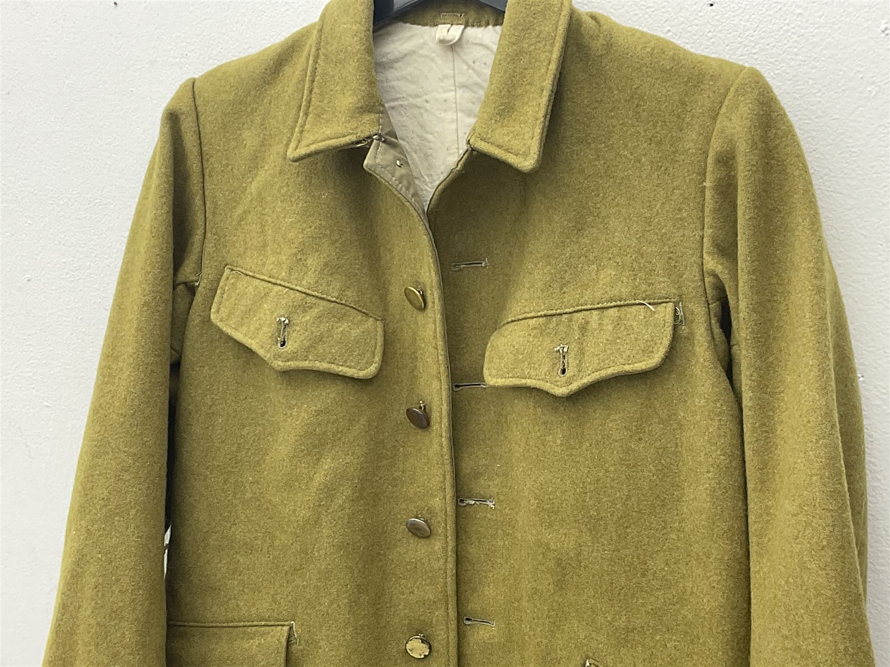 Japanese Type 38 winter tunic, the lining stamped with various Japanese character marks