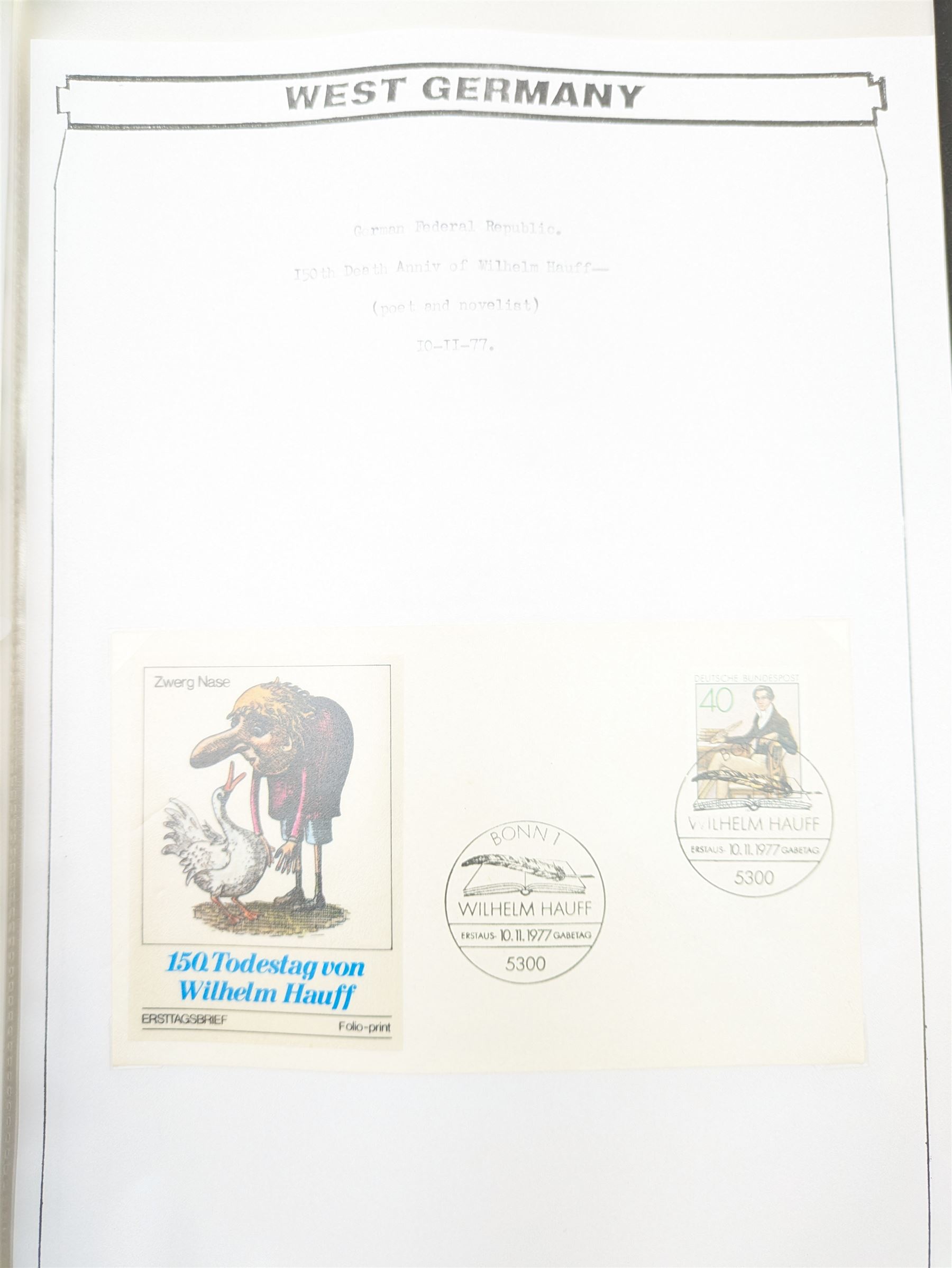 Mostly West German stamps, including stamps on covers, pairs and blocks, various postmarks, commemorative issues etc, housed in four ring binder folders