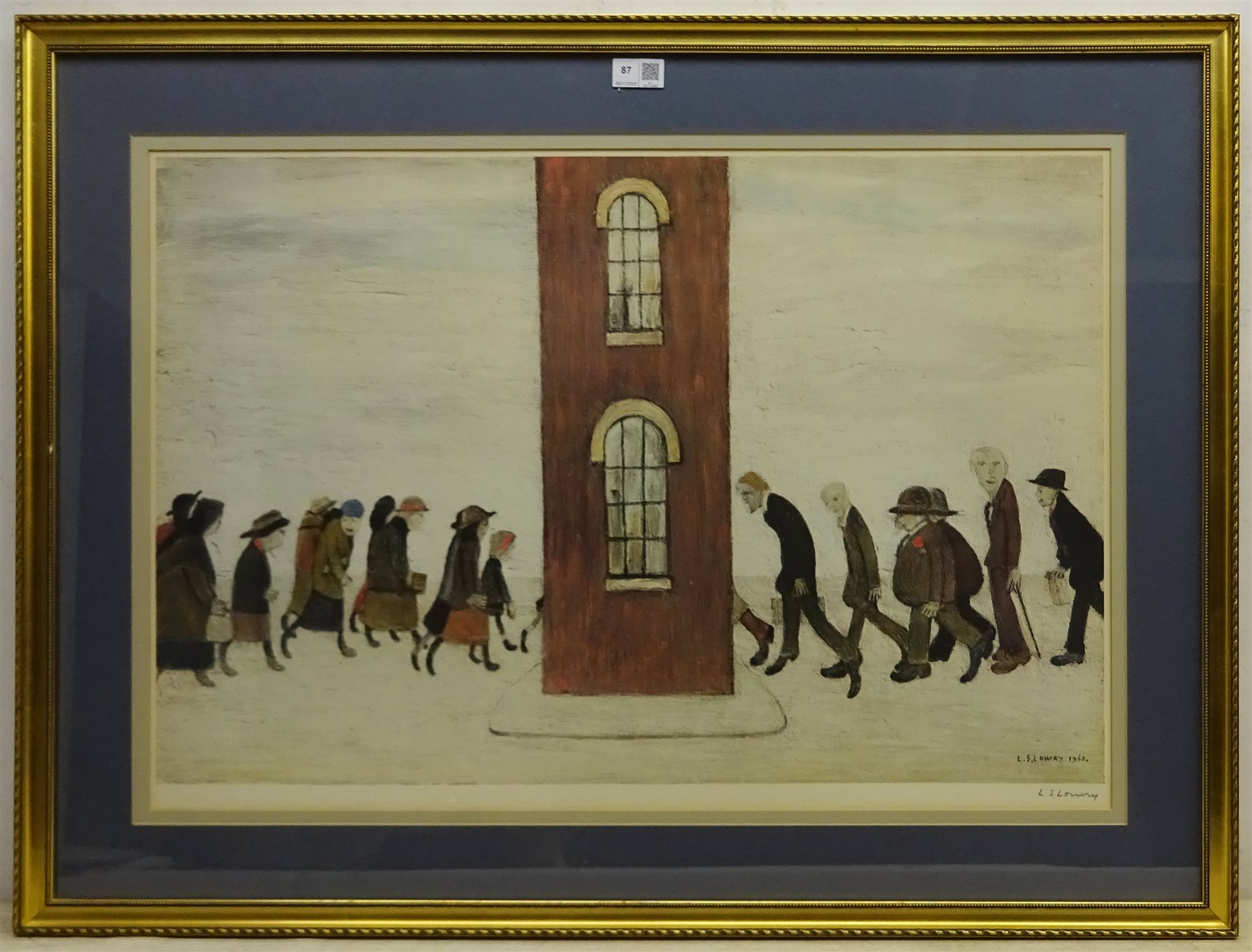 Laurence Stephen Lowry RA (Northern British 1887-1976): 'Meeting Point', limited edition coloured offset lithograph signed in pencil with Fine Art Guild blind stamp numbered AJC from an edition of 600 pub. Adam Collection 1973, 49cm x 72cm

