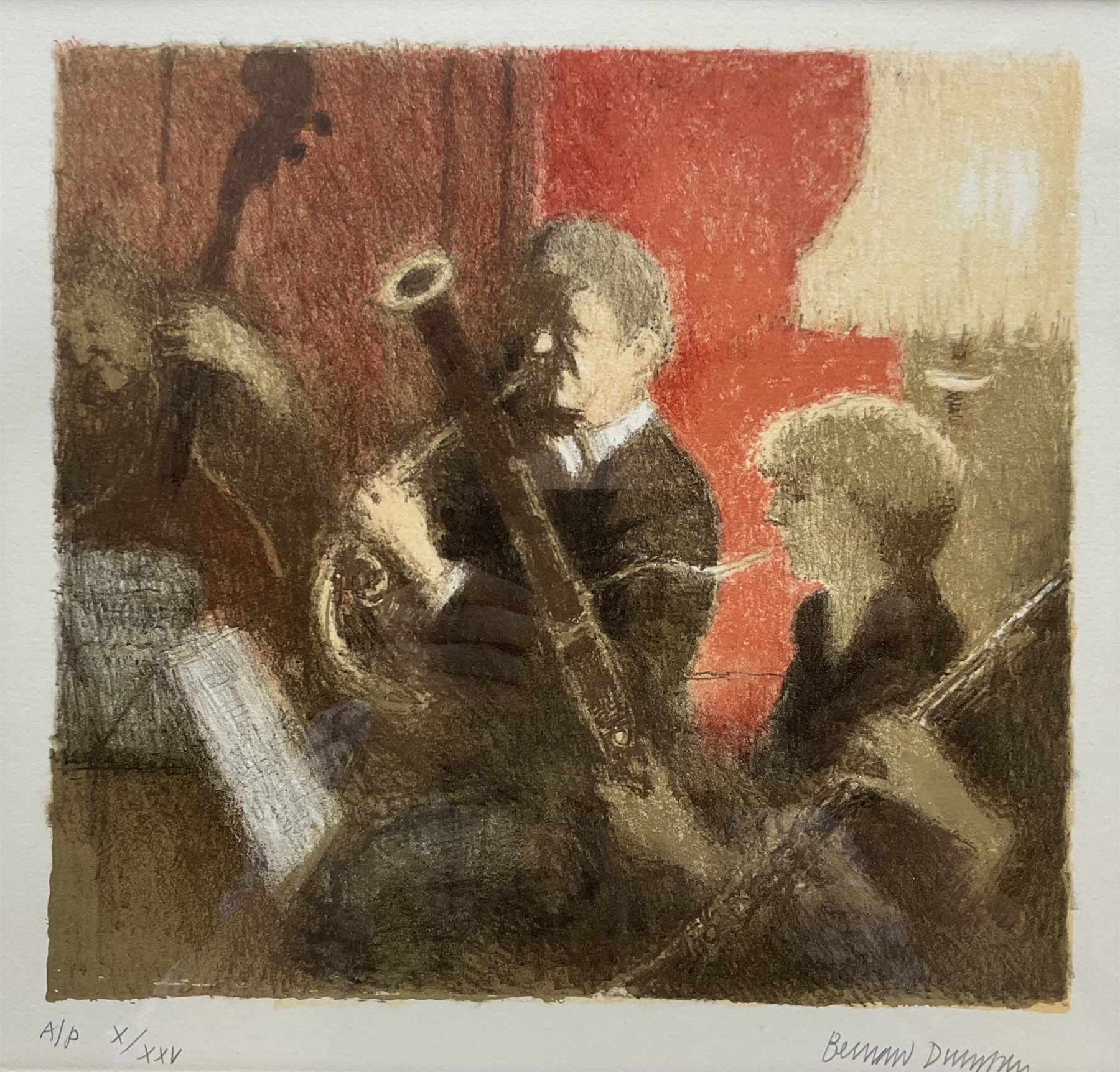 Bernard Dunstan RA (British 1920-2017): 'Schubert Octet', artist's proof lithograph signed and numbered X/XXV in pencil 27cm x 29cm