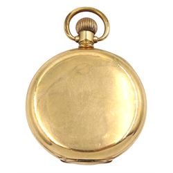 Early 20th century gold-plated full hunter 15 jewels keyless Preston Junior presentation pocket watch by Waltham, made for Preston Ltd, Boton, No. 22323684, white enamel dial with Roman numerals, the case monogrammed A G