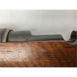 Early 20c Swedish 6.5mm bolt-action service rifle inscribed Carl Gustafs Stads Gevarsfaktori 1904; with 74cm barrel and original Model 1896 knife bayonet with scabbard No.149918 L149cm overall. Deactivated to early specification so requires re-deactivation to modern standards SECTION 1 RFD ONLY