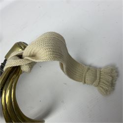 Early 19c French 1st Empire Heavy Cavalry trooper's sword, the 95.5cm double fullered blade with various stamped marks and inscribed Klingenthal 1814 to the back edge, four-bar brass hilt with wire-bound leather grip, knucklebow numbered 139; in polished steel scabbard with two suspension rings L117cm overall