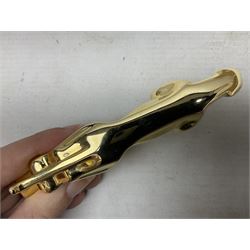 Gold plated leaping Jaguar car mascot, no.7'24265'3WB L12.5cm; three AA car badges and Veteran Motorists car badge; and quantity of 1950s fuel and general ration books