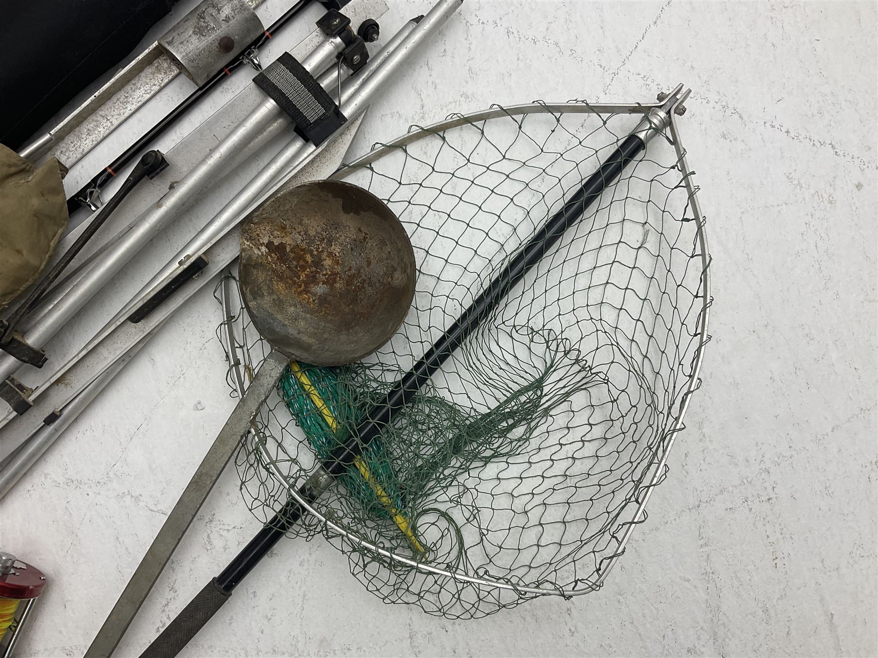 Abu Ambassadeur 7000 multiplier reel, Tenax century Ex4000 reel, fishing rods, nets and other fishing equipment 