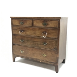 19th century mahogany chest, two short and three long drawers, W93cm, H86cm, D46cm