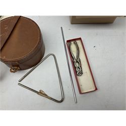 Silver and mother of pearl folding fruit knife together with a similar silver folding button hook, 19th century surgical knife in tortoiseshell cases by Krohne & Sesemann and three Hohner harmonicas, quantity of vintage child's games and toys to include cards, puzzles and misc, Rudyard Kipling, Wood's Illustrated Natural History, Twenty Poems from Rudyard Kipling First published in 1918 Methuen & Co Ltd, London, 1958 Observer cutting etc 