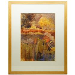 Keith Mountain (British 1944-): 'Excavation - Autumn Glow', mixed media signed and titled on 'Hunting Art Prizes' label verso 59cm x 43cm
