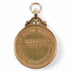 Football Association Challenge Trophy Competition Winners 9ct gold medal, awarded to manager Colin Appleton of Scarborough FC, inscribed with date only, hallmarked Fattorini & Sons, Birmingham 1972