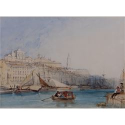 William Callow RWS (British 1812-1908): Boats at Mykonos - Greece, watercolour signed, Chr...