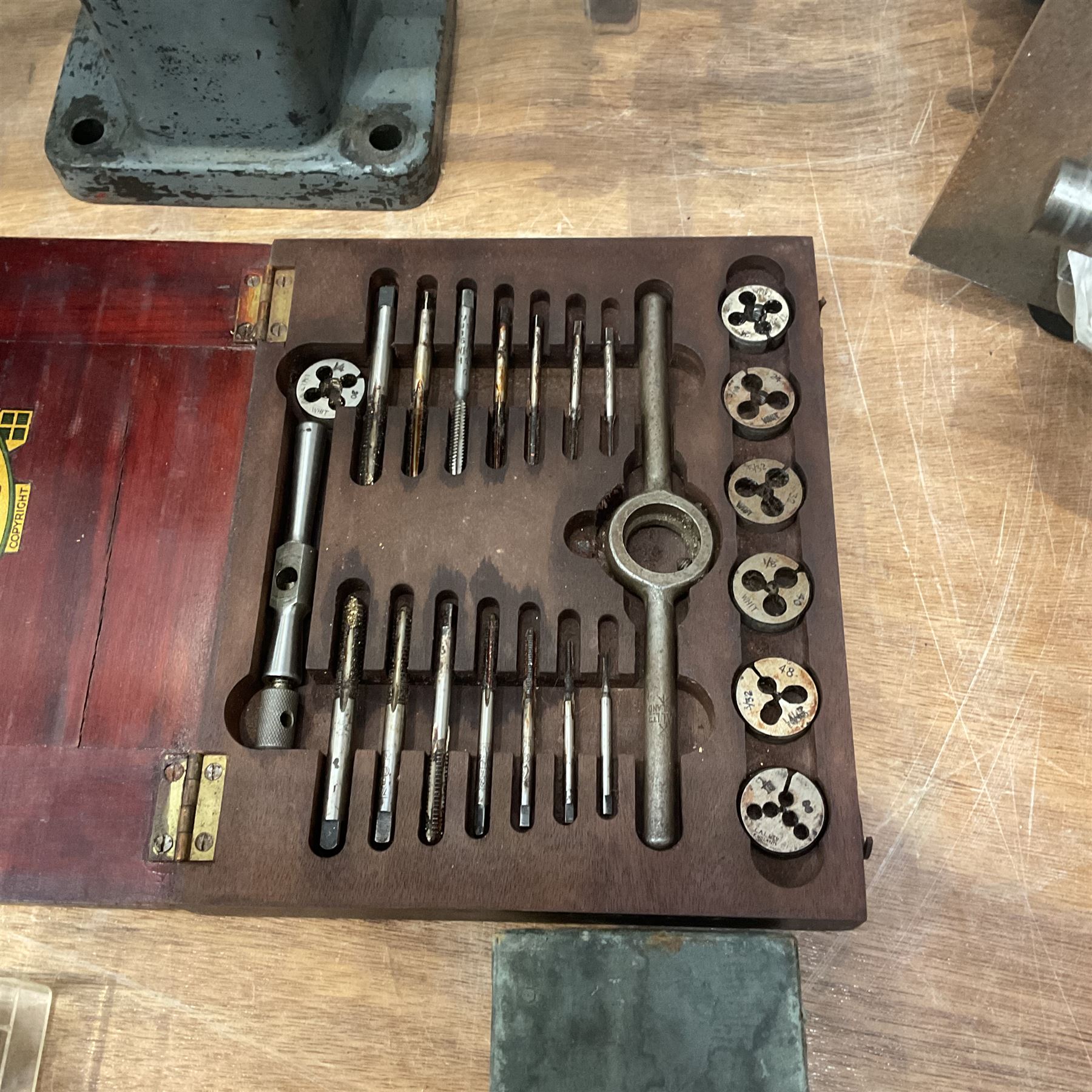 WM precision lathe with Thompson Houston electric motor together with Alfred Herbert die head and bits - THIS LOT IS TO BE COLLECTED BY APPOINTMENT FROM DUGGLEBY STORAGE, GREAT HILL, EASTFIELD, SCARBOROUGH, YO11 3TX