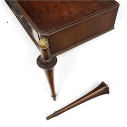 Mahogany cased canteen of Solingen cutlery, raised upon turned legs