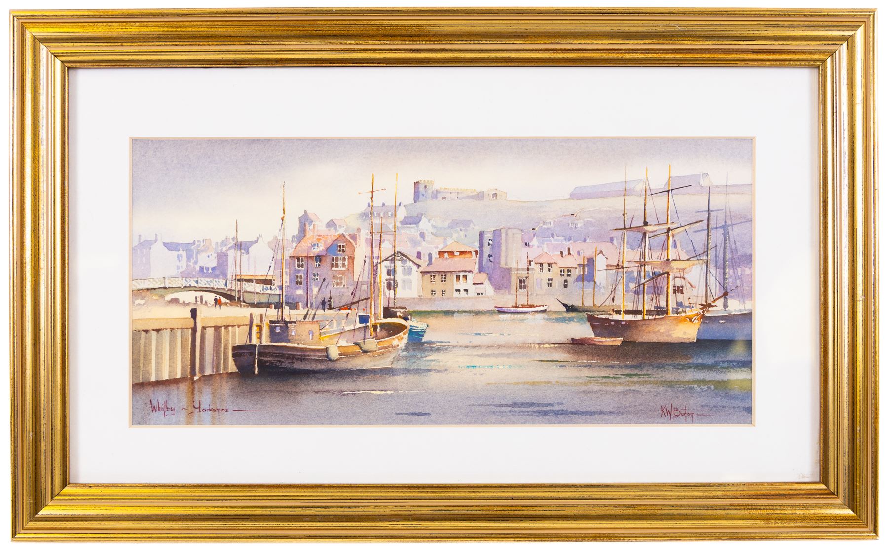 Kenneth W Burton (British 1946-): 'Whitby - Yorkshire', watercolour signed and titled 12cm x 27cm