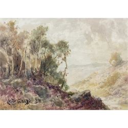 Lester Sutcliffe (British 1848-1933): View over Moorland, watercolour signed 21cm x 29cm