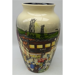  Very large Moorcroft limited edition vase decorated in the Back to Back pattern by Paul Hilditch, ltd. ed. no. 29/40 dated 2012 H40cm   