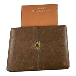 Lindop travelling chess set, and another similar, the latter containing ‘The Pocket Guide to Chess’ by Cavendish, fifth edition