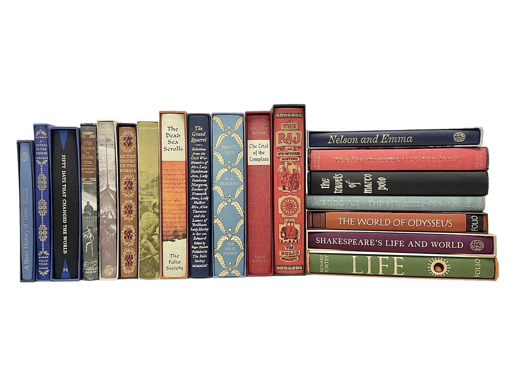 Folio Society - nineteen volumes including Life, The Dead Sea Scrolls, The World of the Odysseus, The Trial of the Templars, etc