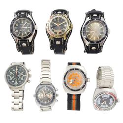 Boctok four gentleman's manual wind wristwatches, two Poljot chronograph's and an Amphibia...