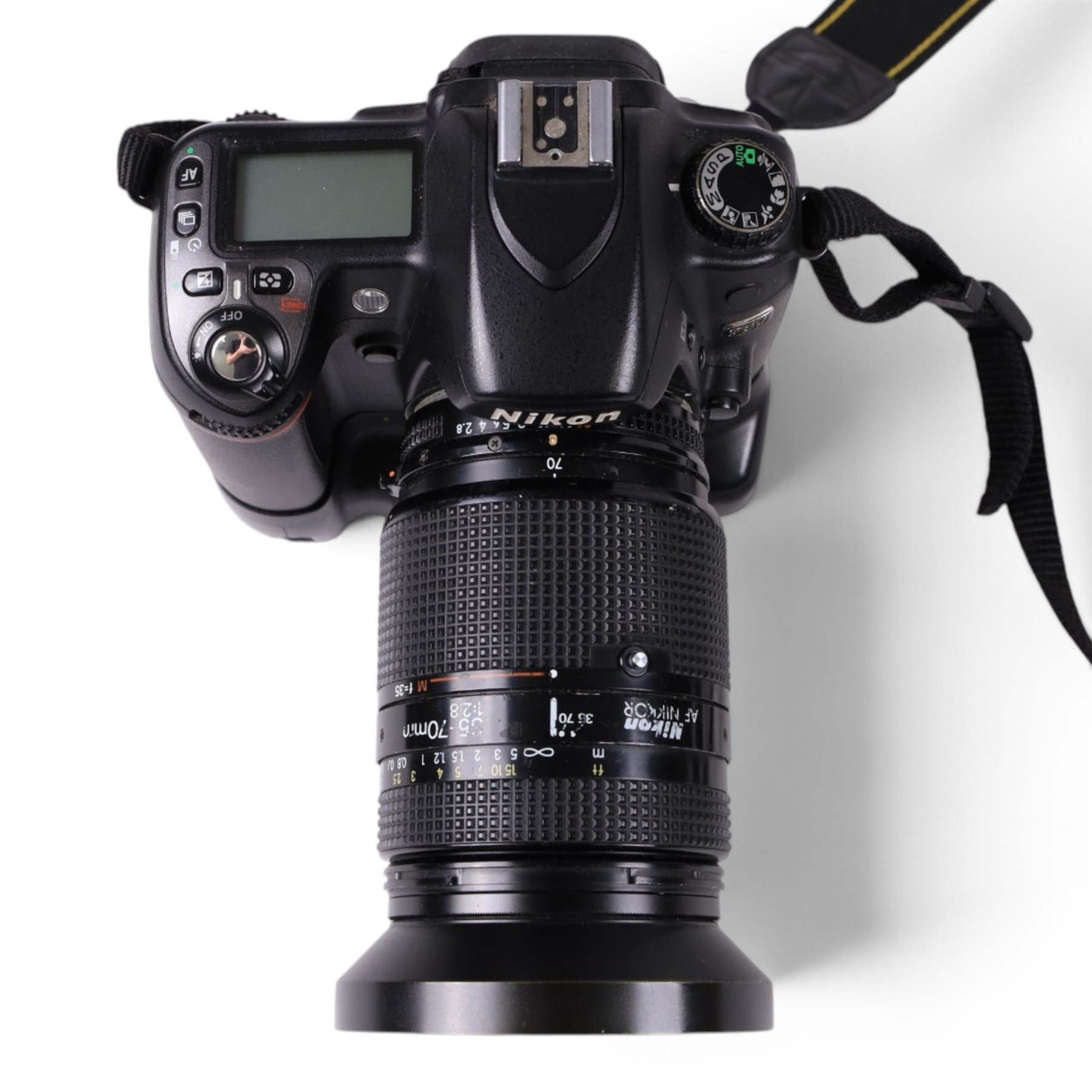 Nikon D80 camera, serial no. 2017183, with Nikon AF Nikkor 1:2.8 35-70mm lens, serial no. 312406, with Sigma carry case