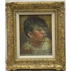 John Mackie (Scottish 1953-): Portrait of a Boy, pastel signed and dated '82, 24cm x 19cm 