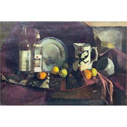 Circle of George Leslie Hunter (Scottish 1877-1931): Still Life with Fruit, oil on canvas signed 50cm x 75cm 
Provenance: with Doig Wilson & Wheatley, Edinburgh; James Bourlet & Sons, London, labels verso. Same family ownership for over 20 years.