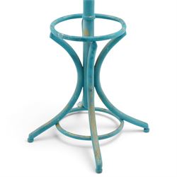 Two Thonet style bentwood coat stands, one painted in blue and gold glitter