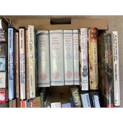 Collection of various history books to include world wars, tudors, vikings, anglo saxons and a number of political books, three boxes  