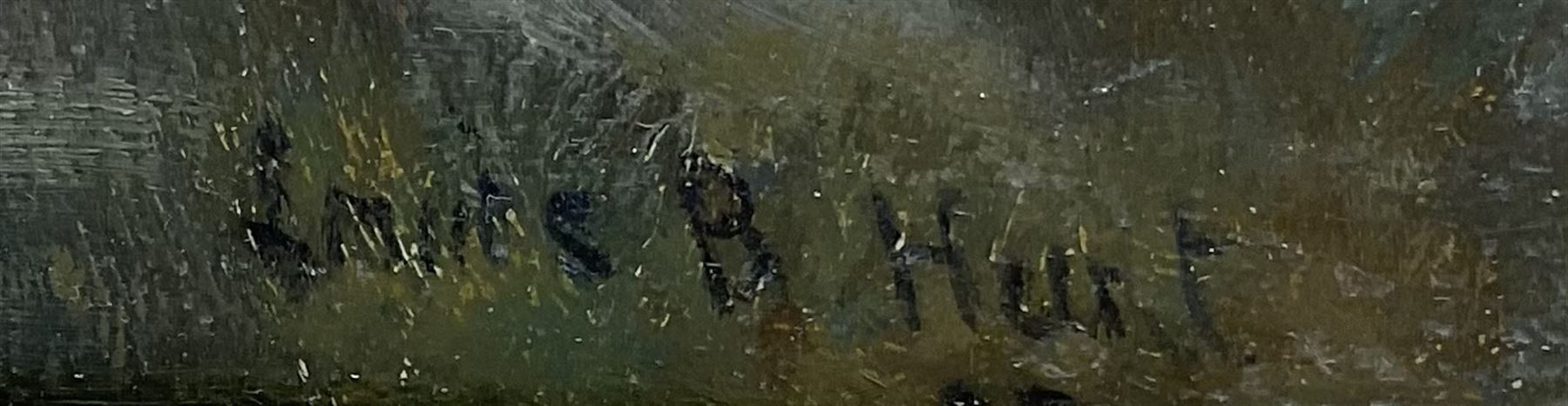 Louis Bosworth Hurt (Scottish 1856-1929): 'Where the Burn & River meet at Invershiel Loch Duich Ross', oil on canvas signed, titled verso 57cm x 88cm